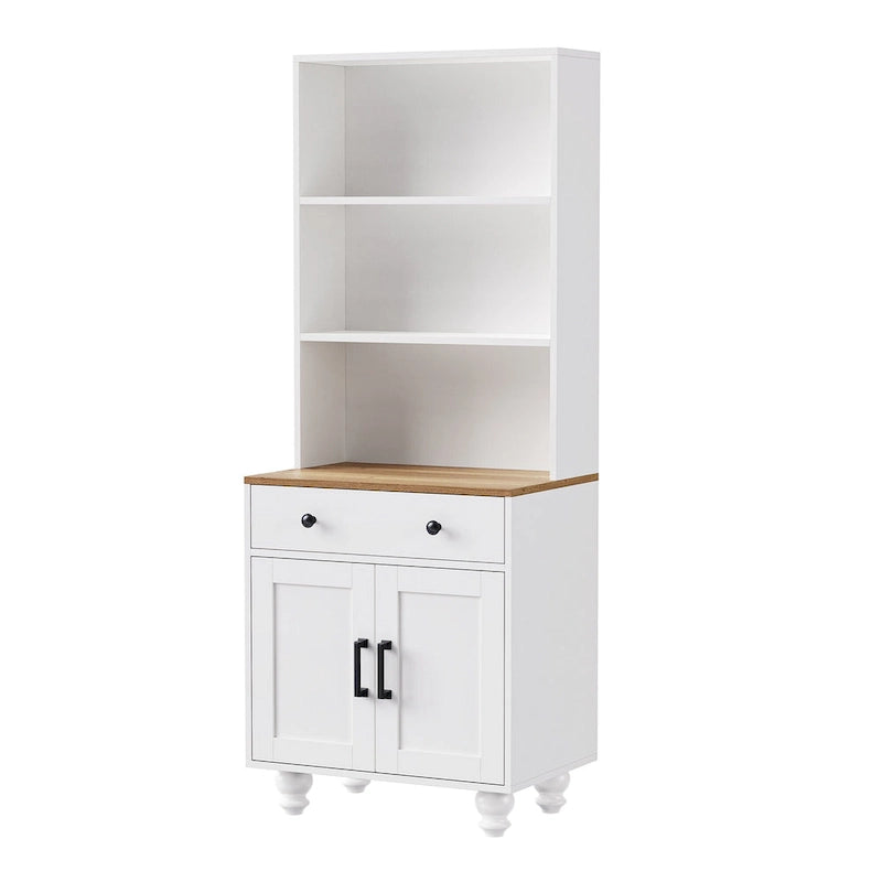 Farmhouse Storage Cabinet with 4 Solid Wood Gourd-Shaped Legs