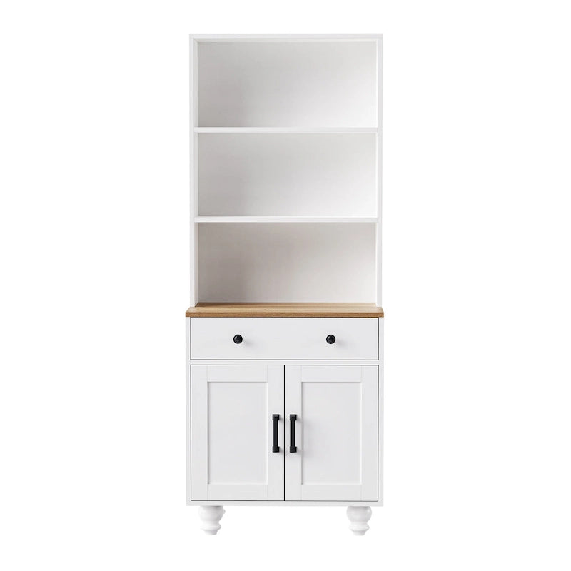Farmhouse Storage Cabinet with 4 Solid Wood Gourd-Shaped Legs
