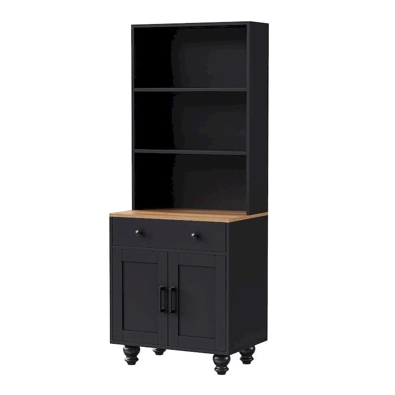 Farmhouse Storage Cabinet with 4 Solid Wood Gourd-Shaped Legs