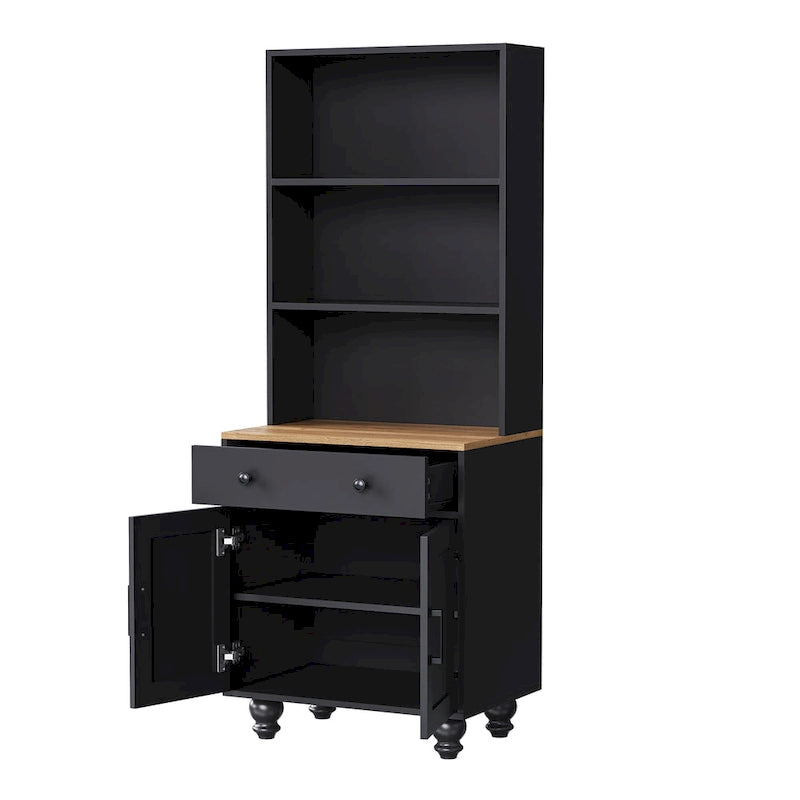Farmhouse Storage Cabinet with 4 Solid Wood Gourd-Shaped Legs