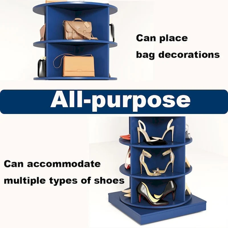 Blue 360 Rotating shoe cabinet 6 layers
