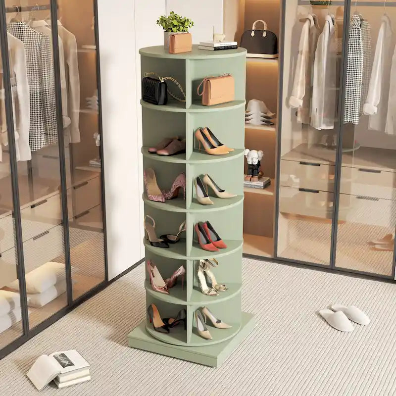 Blue 360 Rotating shoe cabinet 6 layers