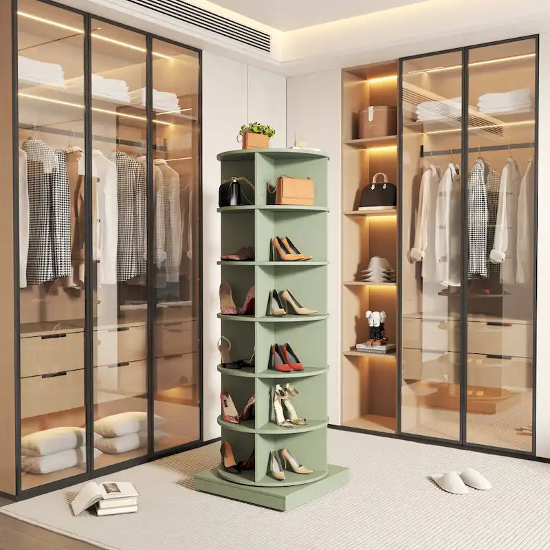 Blue 360 Rotating shoe cabinet 6 layers