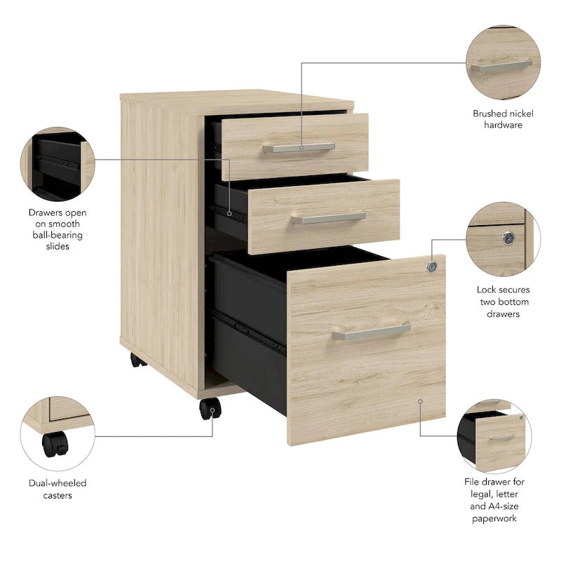 Bush Business Furniture Vista 3 Drawer Mobile File Cabinet