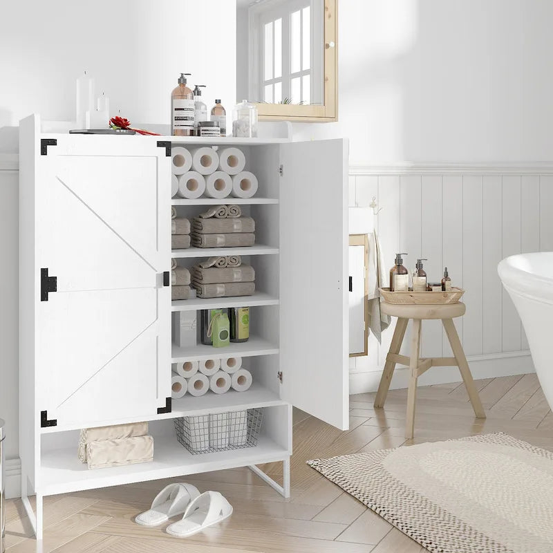 Shoe Cabinet with Doors, 6-Tier Shoe Storage Cabinet with Adjustable Shelves, Wooden Shoes Rack Shoe Storage Organizer