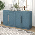 Sideboard Buffet Cabinet with Adjustable Shelves & Silver Handles