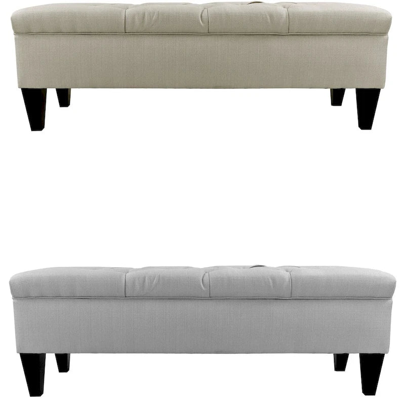 Sachi Diamond Tufted Upholstered Storage Bench