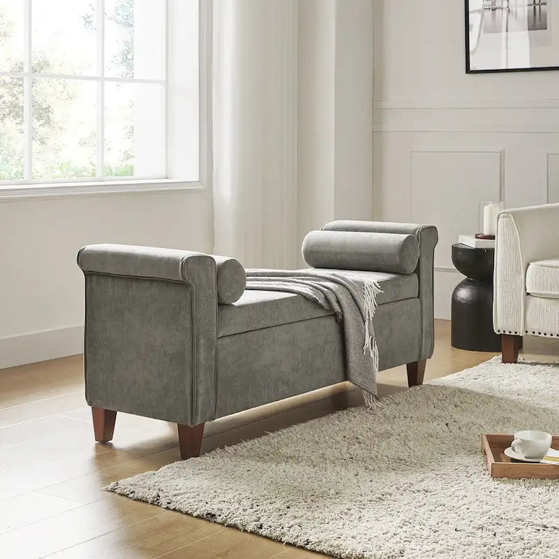 Rita 54.3 Wide Traditional Storage Bench with 2 Pillows by HULALA HOME