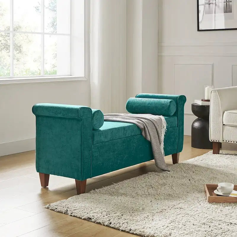 Rita 54.3 Wide Traditional Storage Bench with 2 Pillows by HULALA HOME