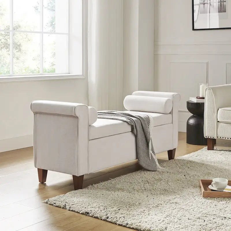 Rita 54.3 Wide Traditional Storage Bench with 2 Pillows by HULALA HOME