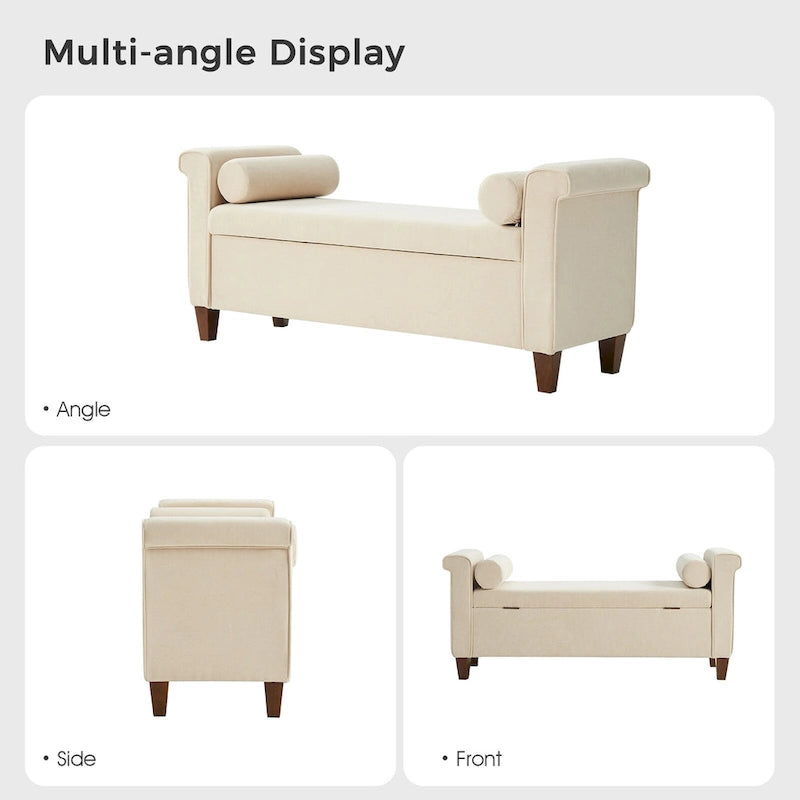 Rita 54.3 Wide Traditional Storage Bench with 2 Pillows by HULALA HOME