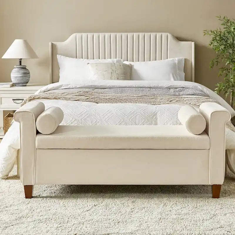 Rita 54.3 Wide Traditional Storage Bench with 2 Pillows by HULALA HOME