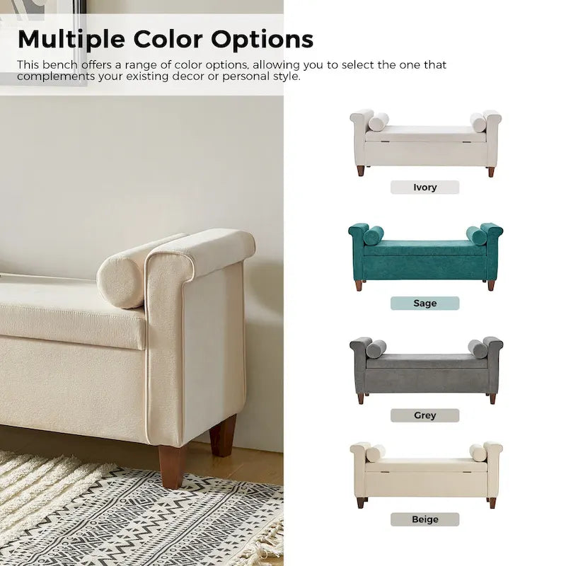 Rita 54.3 Wide Traditional Storage Bench with 2 Pillows by HULALA HOME