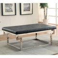 Jiva Contemporary Metal Upholstered Tufted Accent Bench by Furniture of America