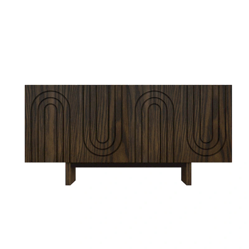 Clihome 63 Modern Buffet Accent Storage Cabinet with 4 Door