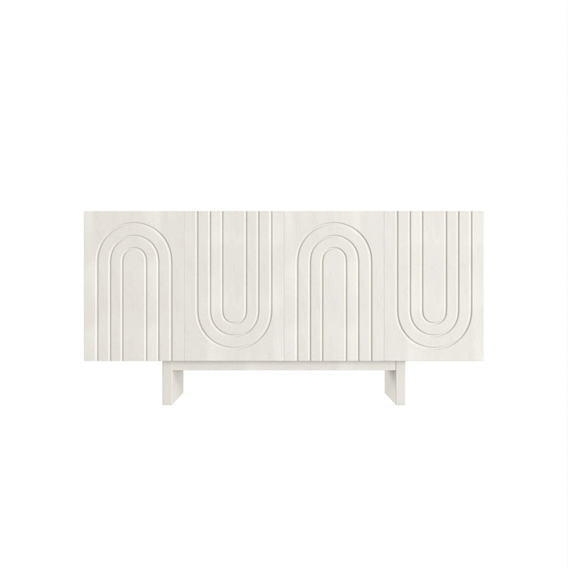 Clihome 63 Modern Buffet Accent Storage Cabinet with 4 Door