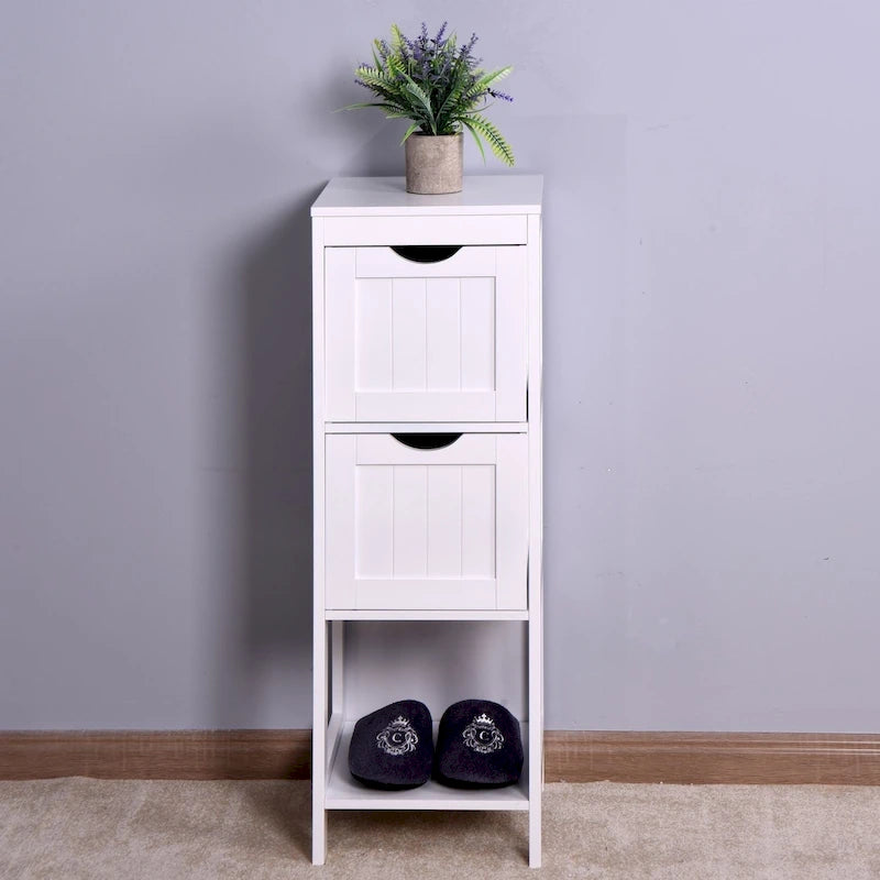 Meuble de rangement de salle de bain blanc avec 4 tiroirs