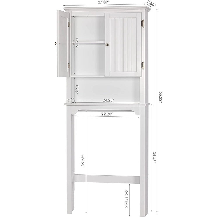 UTEX Bathroom Storage Over The Toilet, Bathroom Cabinet Organizer with Adjustable Shelves and Double Doors