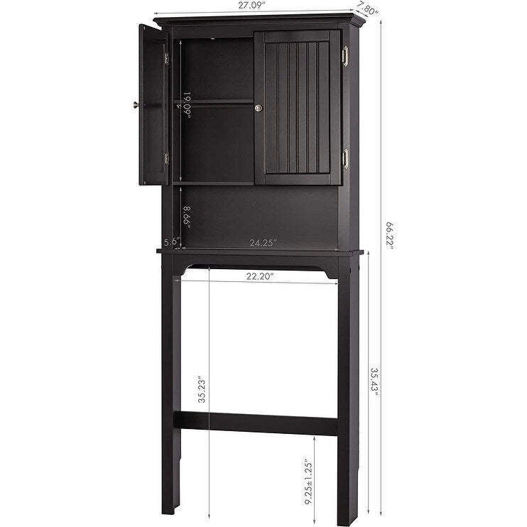 UTEX Bathroom Storage Over The Toilet, Bathroom Cabinet Organizer with Adjustable Shelves and Double Doors