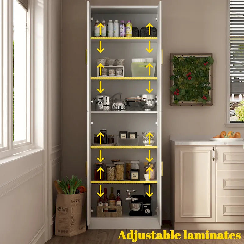 70.9H Buffet Storage Cabinet Adjustable Shelf