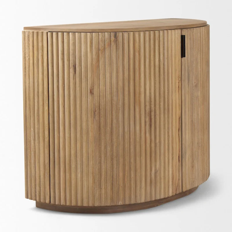 Terra Light Brown Solid Wood Accent Cabinet