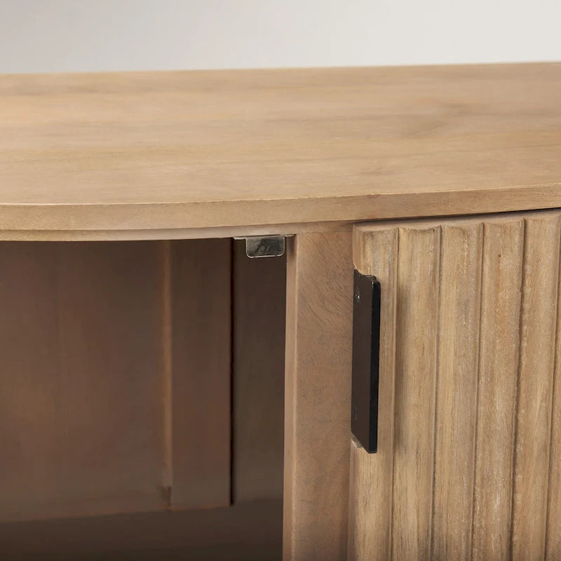 Terra Light Brown Solid Wood Accent Cabinet