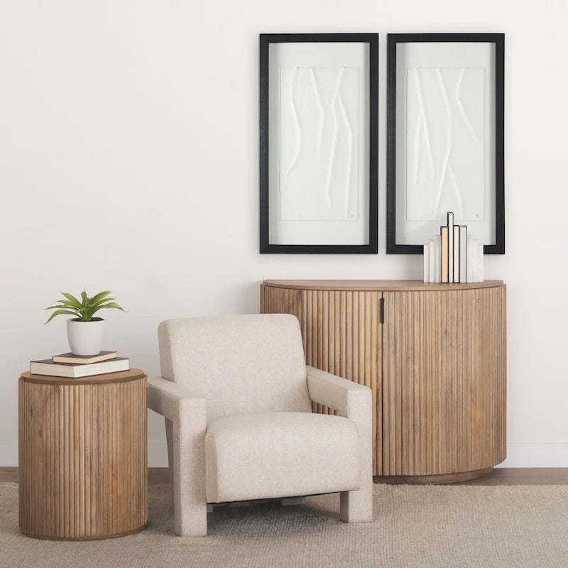 Terra Light Brown Solid Wood Accent Cabinet