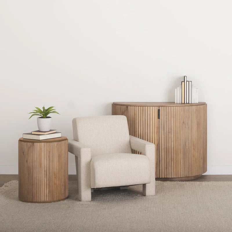 Terra Light Brown Solid Wood Accent Cabinet