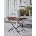 Silla Top Grain Leather Cinnamon Saddle Seat Accent Bench