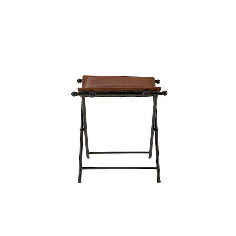 Silla Top Grain Leather Cinnamon Saddle Seat Accent Bench