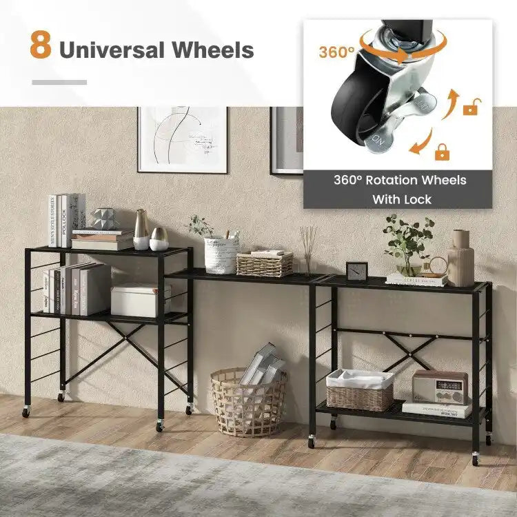 5-Tier Adjustable Shelves with Wheels for Garage Kitchen Balcony - 30 x 13.5 x 60