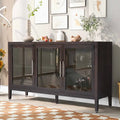 58.2 Wood Storage Cabinet with Doors and Adjustable Shelf - N/A
