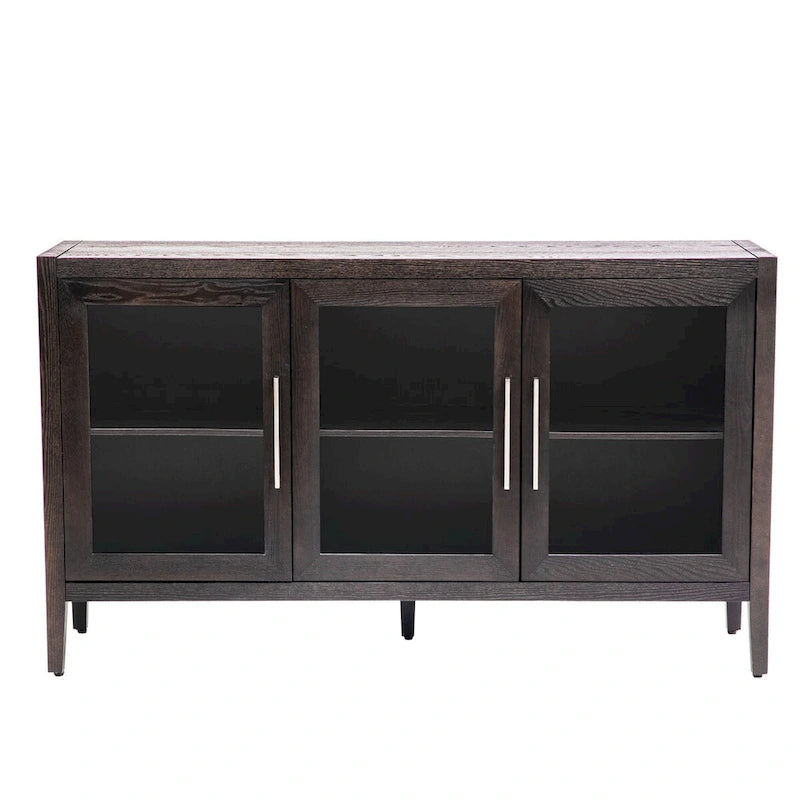 58.2 Wood Storage Cabinet with Doors and Adjustable Shelf - N/A