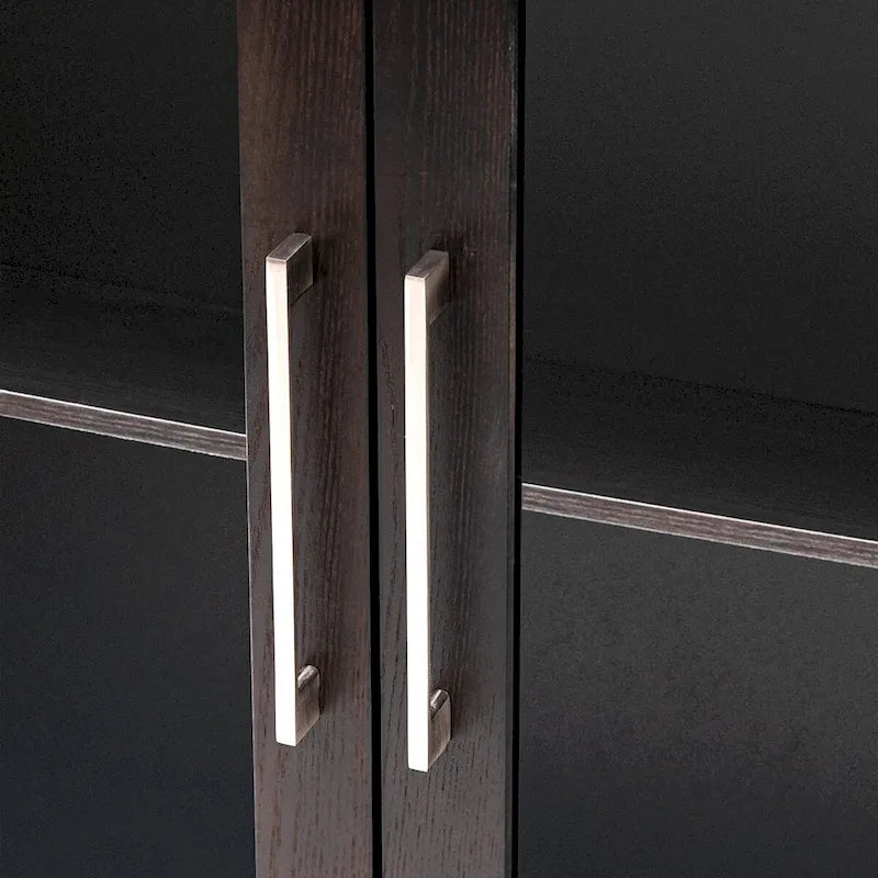 58.2 Wood Storage Cabinet with Doors and Adjustable Shelf - N/A