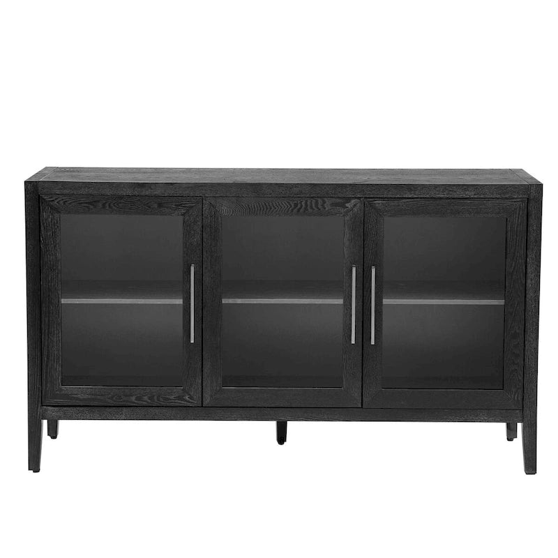 58.2 Wood Storage Cabinet with Doors and Adjustable Shelf - N/A