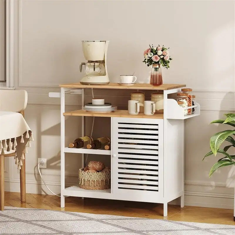 4 Tier Coffee Station and Microwave Stand - 15.7D x 31.4W x 33.6H