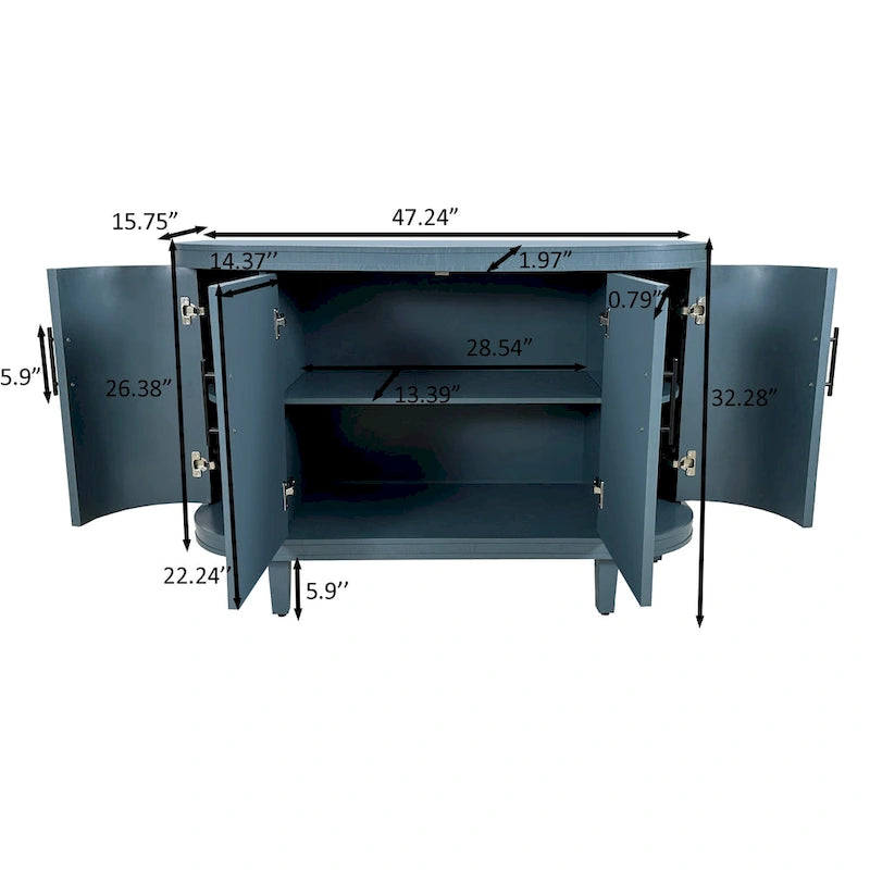 Curved Sideboard Storage Cabinet