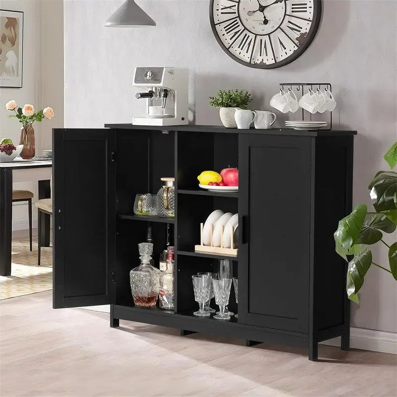 Storage Cabinet with 2 Doors and 4 Storage Shelves - 11.8D x 35.4W x 31.7H