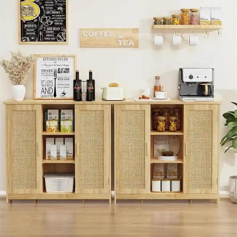 Storage Cabinet with 2 Doors and 4 Storage Shelves - 11.8D x 35.4W x 31.7H