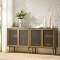 Modern Dominik 32Tall 2-Door Accent Cabinet with Light set of 2 by HULALA HOME