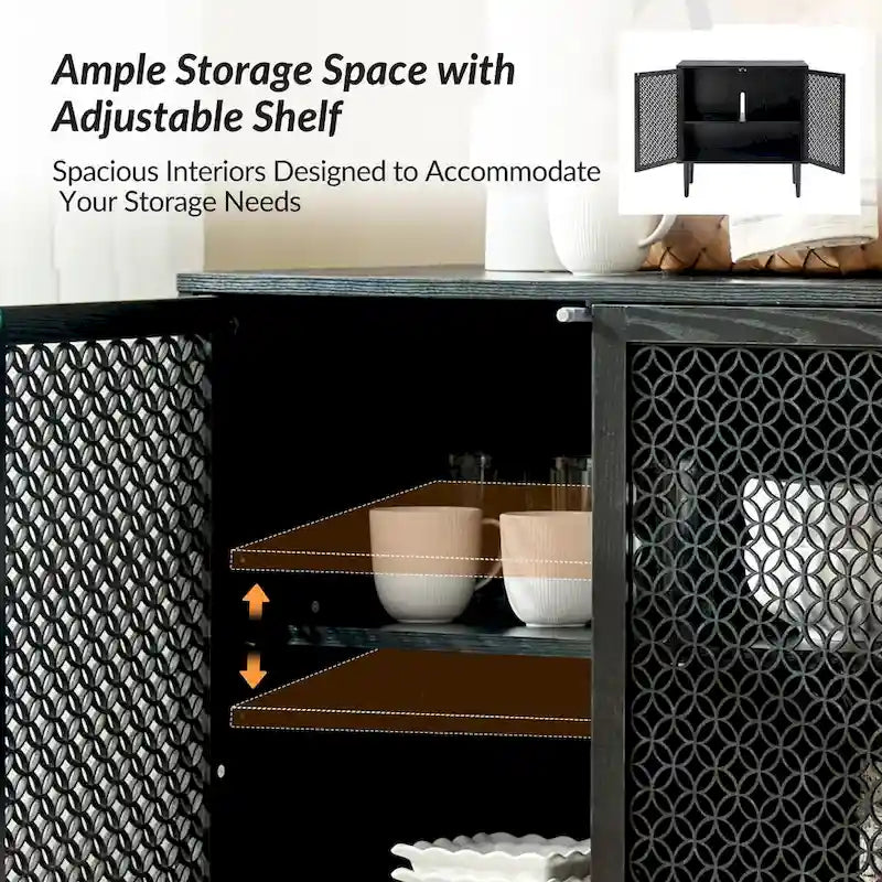 Modern Dominik 32Tall 2-Door Accent Cabinet with Light set of 2 by HULALA HOME