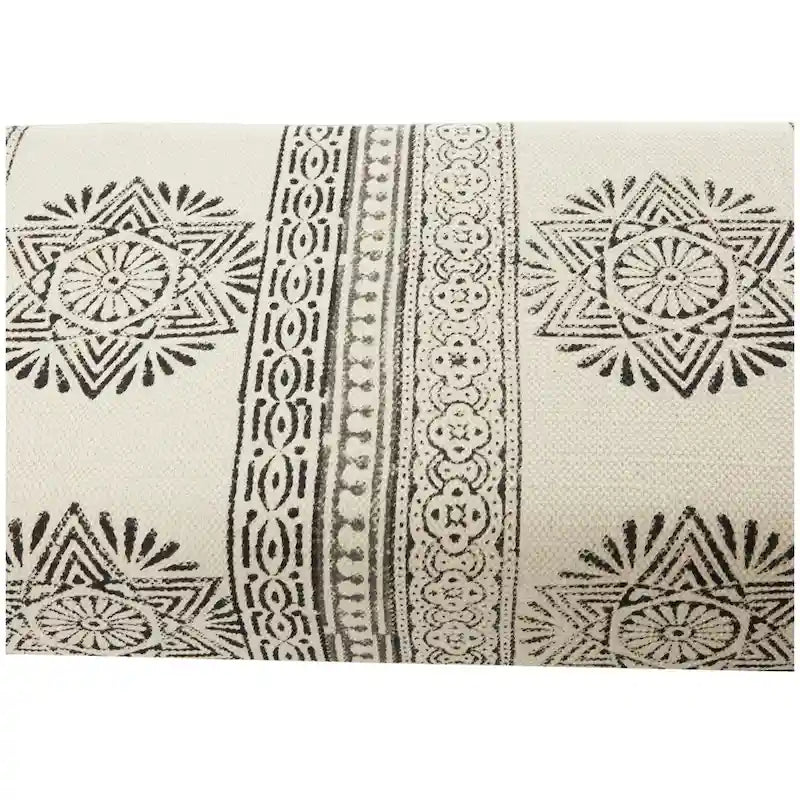 Banc Métal Floral, Diamant ou Tribal avec Pieds Épingle à Cheveux en Métal - Blanc, Gris ou Multicolore