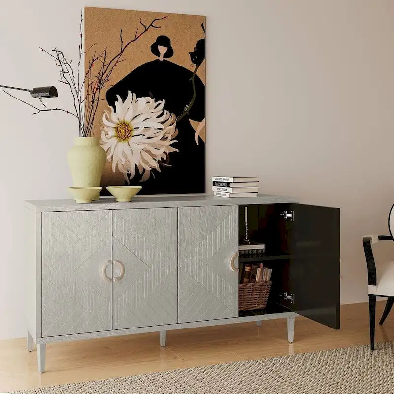 60 Stylish and Functional 4-Door Storage Buffet/Sideboard