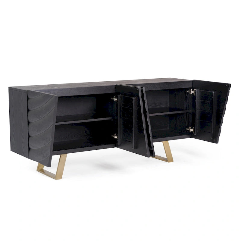 Modrest Finley Mid-Century Black & Gold Buffet