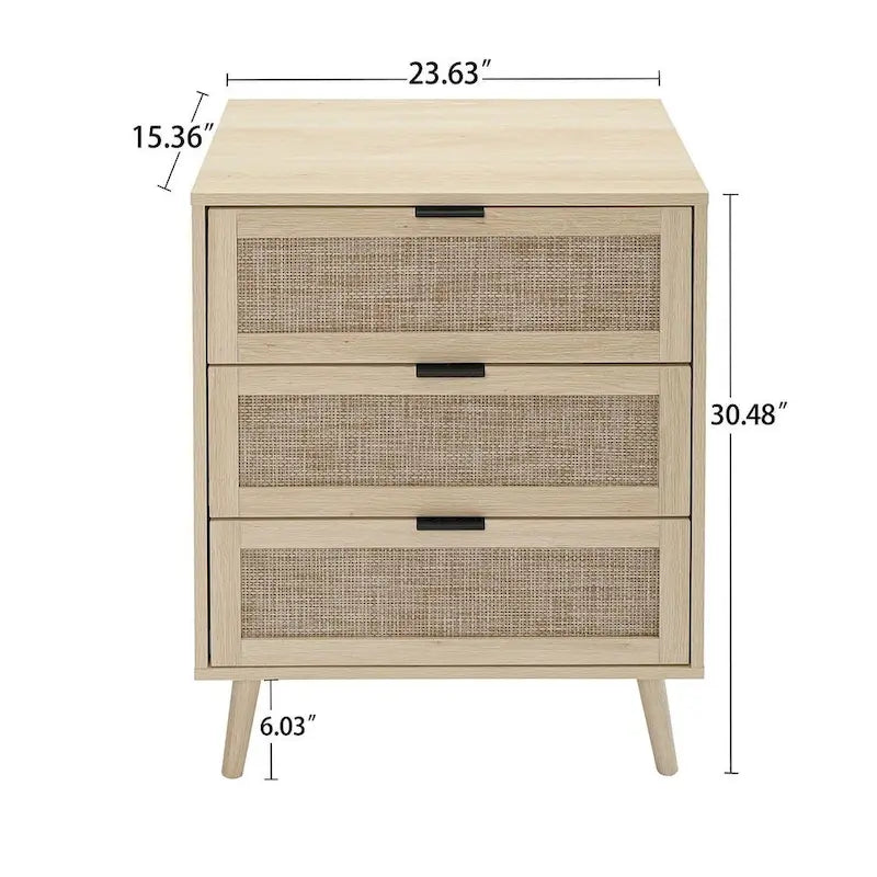 3 Drawers Morden Cabinet Night Stand for Bedroom, Living Room - N/A