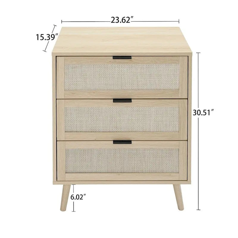 3 Drawers Morden Cabinet Night Stand for Bedroom, Living Room - N/A