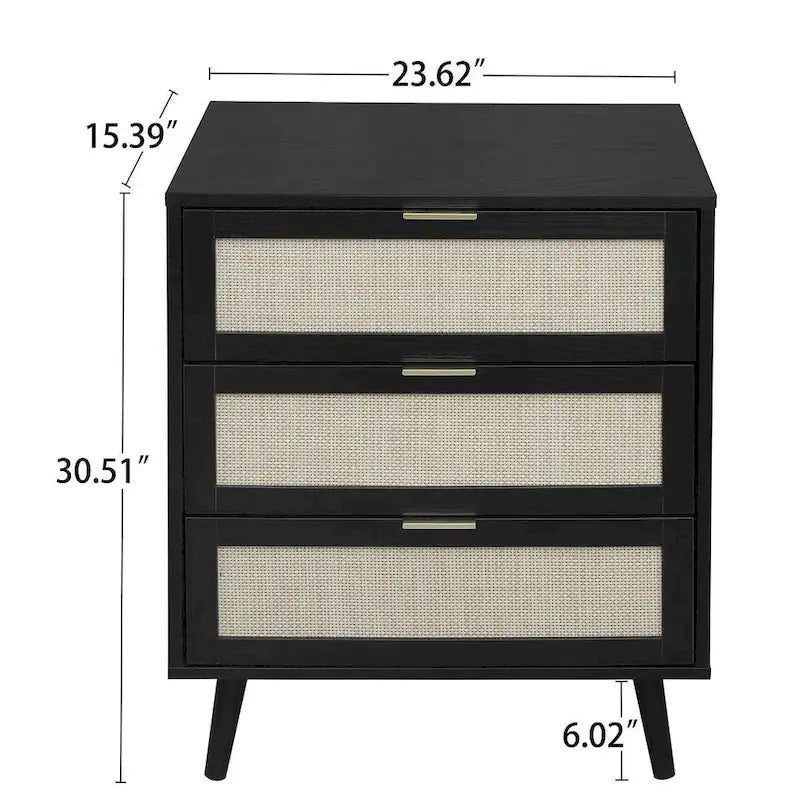 3 Drawers Morden Cabinet Night Stand for Bedroom, Living Room - N/A