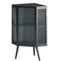 22.25 in. W x 16.54 in. D x 31.5 in. H Floor Coner Linen Cabinet with Tempered Glass Door