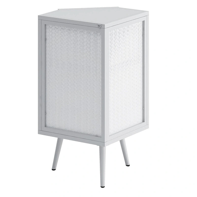 22.25 in. W x 16.54 in. D x 31.5 in. H Floor Coner Linen Cabinet with Tempered Glass Door