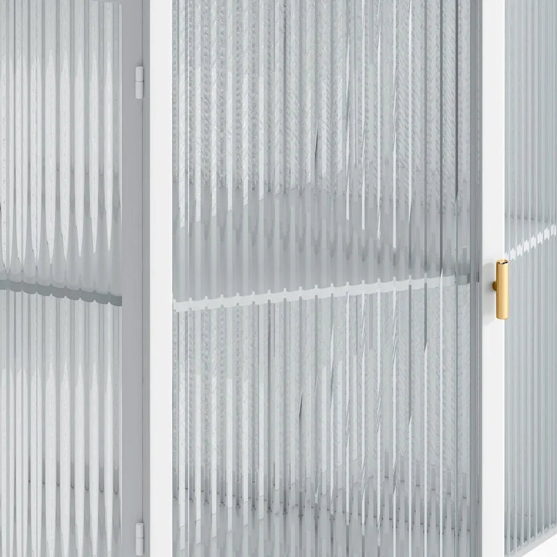 22.25 in. W x 16.54 in. D x 31.5 in. H Floor Coner Linen Cabinet with Tempered Glass Door